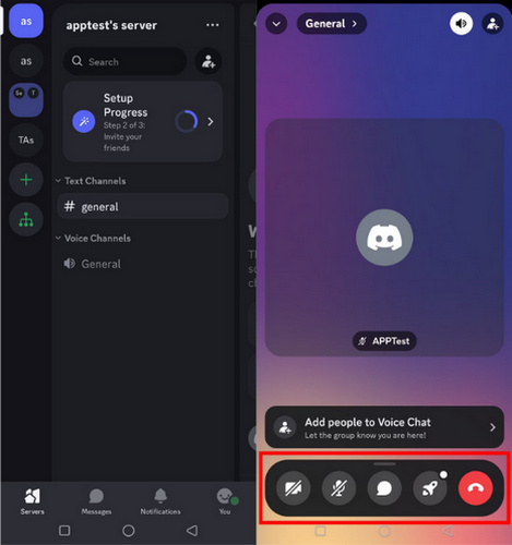 open a discord voice channel to stream netflix