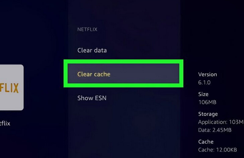 clean cache on netflix