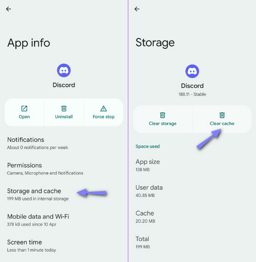 clear discord cache on mobile