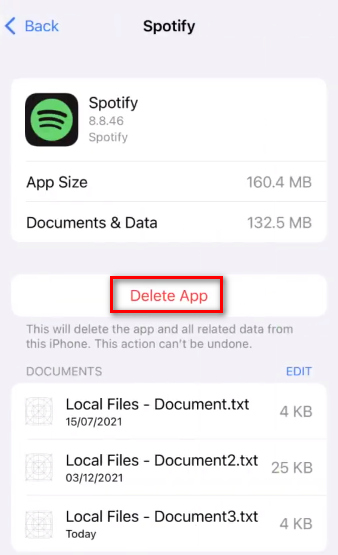 completely uninstall spotify on ios