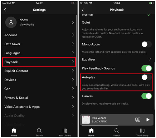 disable spotify autoplay on mobile