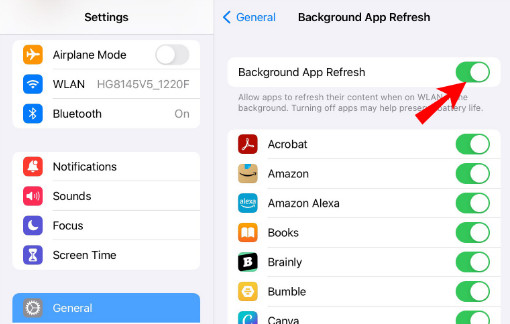 enable background app refresh