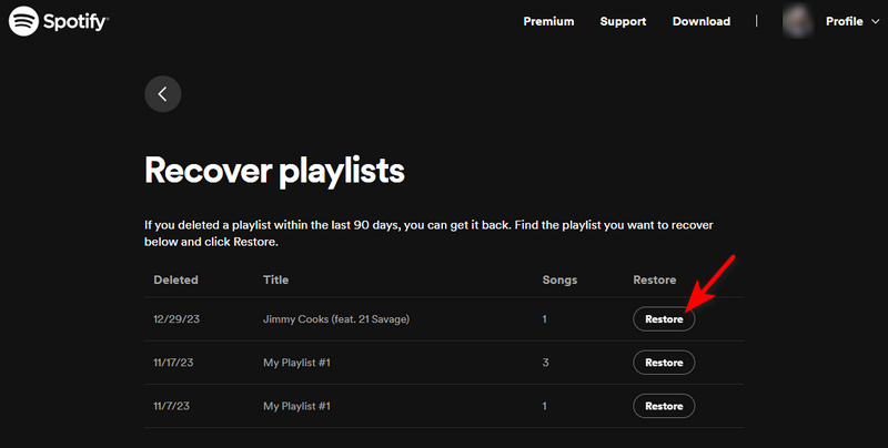 recover deleted spotify playlist