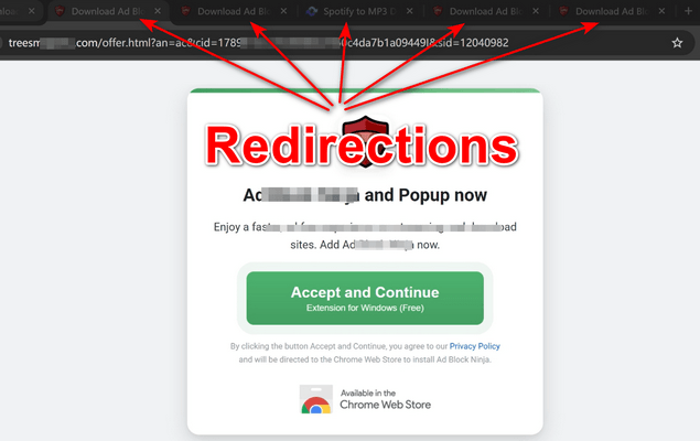 spotdown redirect hops before the download link appears