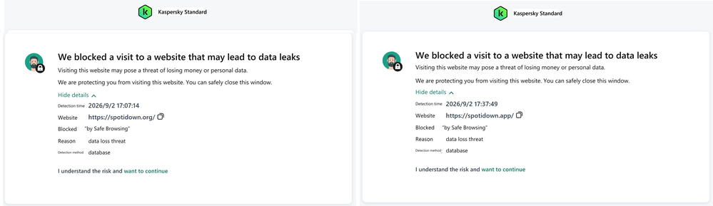 risk to open spotidown