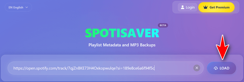 paste spotify track url