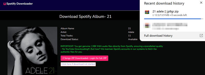 download Spotify album in zip