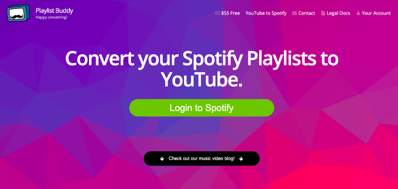 transfer spotify music to youtube with palylist buddy