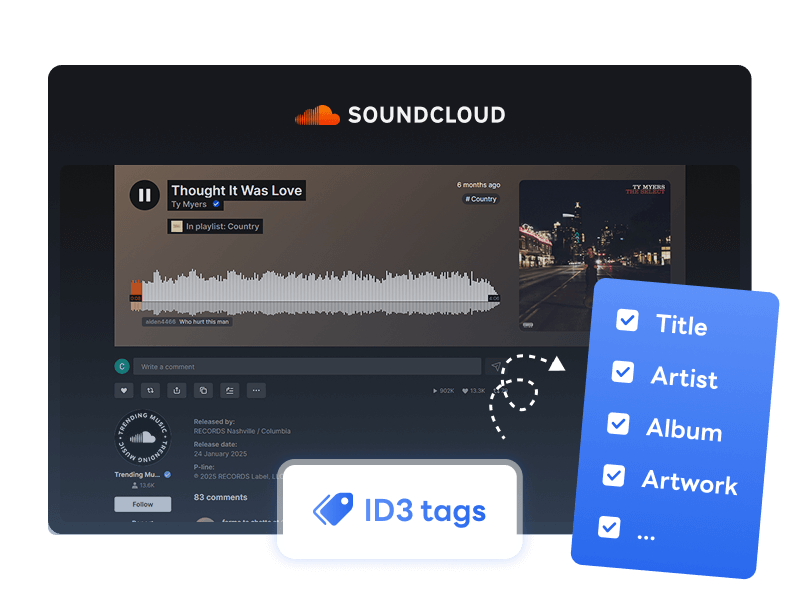 retain metadata info of soundcloud tracks