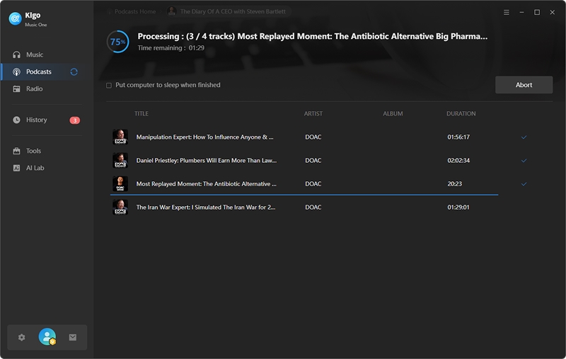 downloading podcast episodes