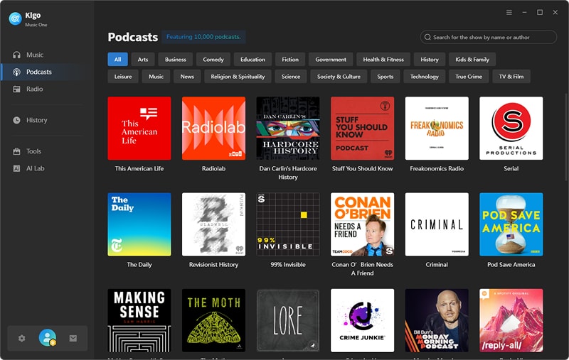podcast tab