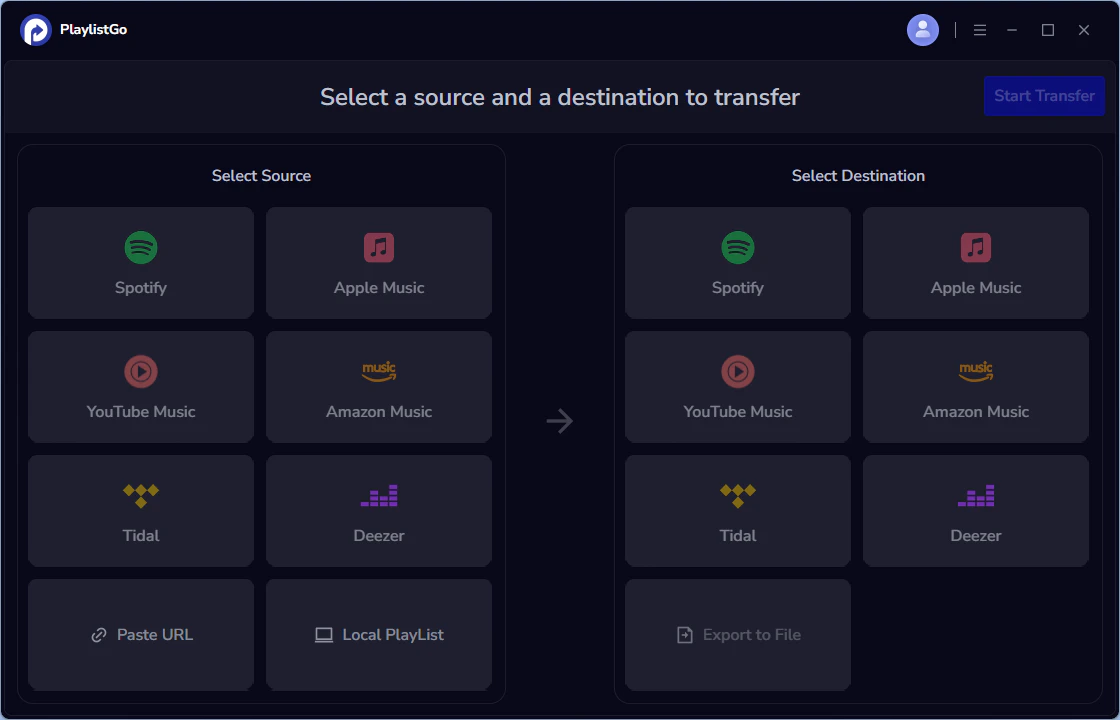 choose source streaming service