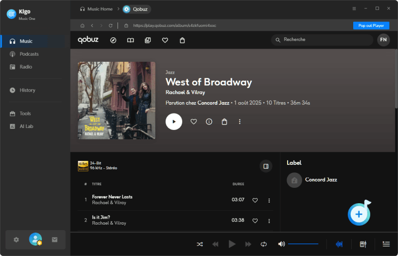 choose qobuz tracks to download