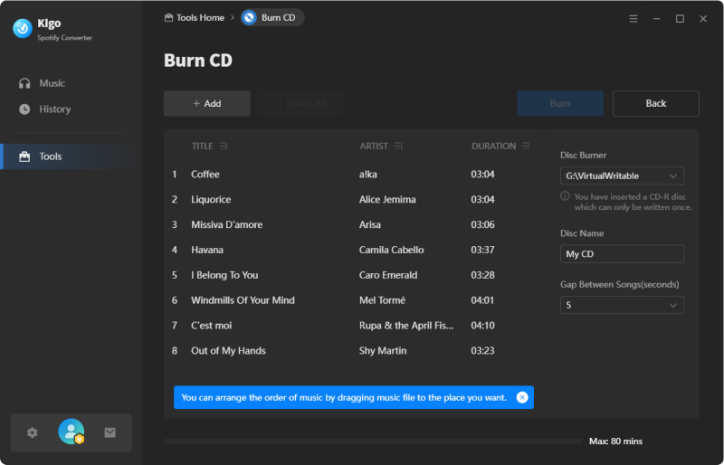 Burn Music to CD