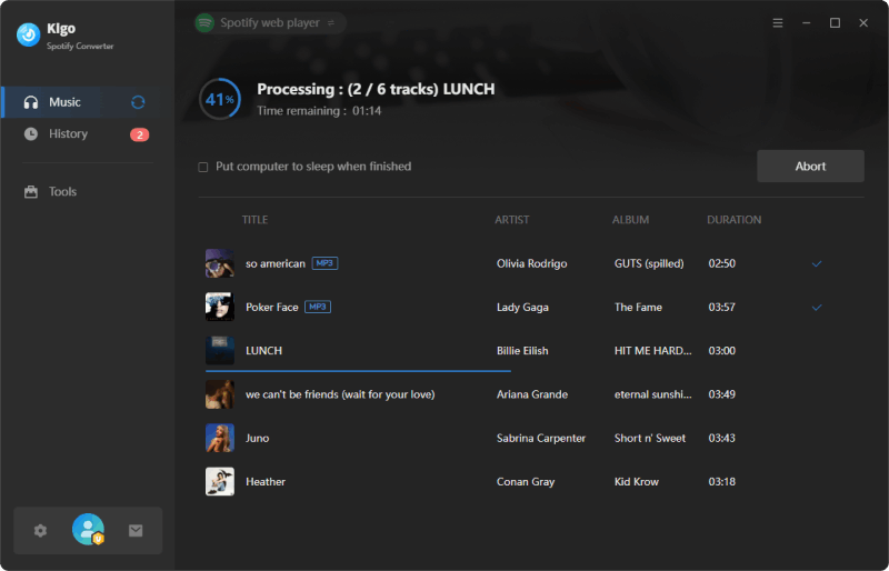 convert spotify songs