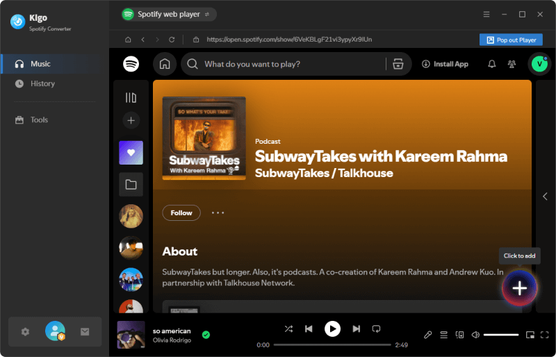 add spotify video podcast